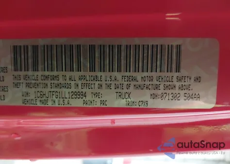 2020 Jeep Gladiator Overland 4X4 z USA, uszkodzony, nr VIN 1C6HJTFG1LL129994